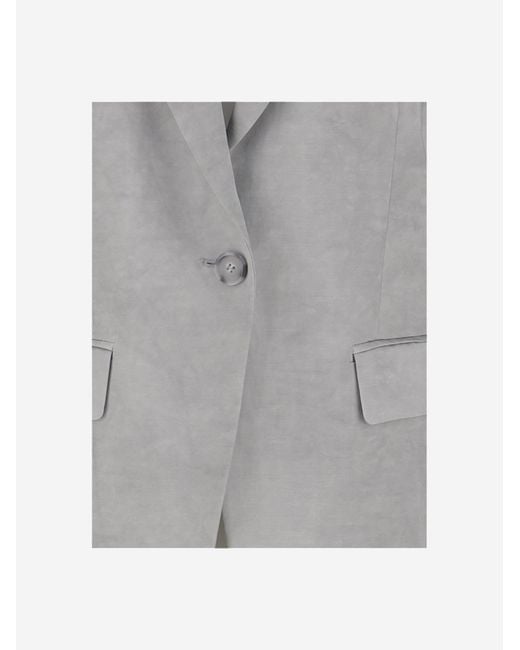 Pinko Gray Blazer Viscose Blend Jacket