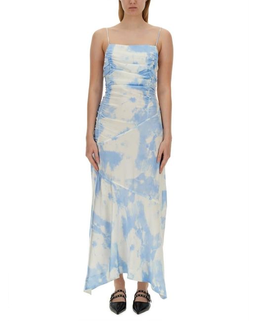 Ganni Blue Dress With Print