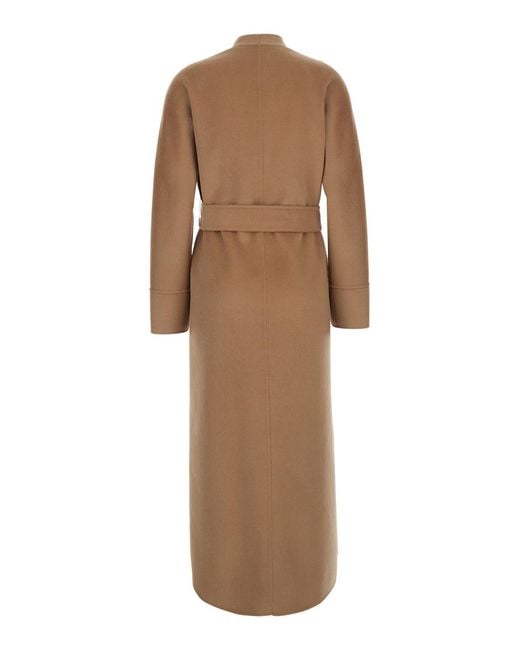 Max Mara Brown Coat Nodo Wool