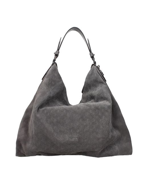 Jimmy Choo Gray Leather Shoulder Bag