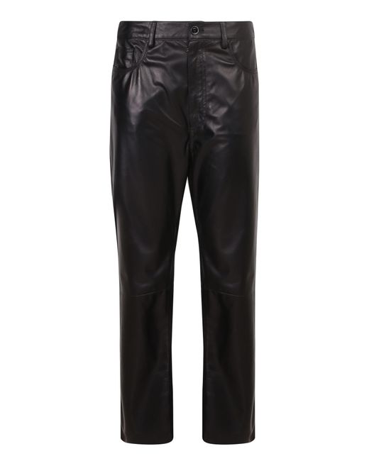DROMe Leather Trousers in Black - Save 