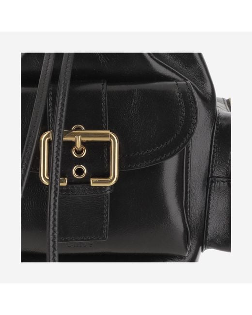 Chloé Black Shiny Leather Shoulder Bag Buffalo