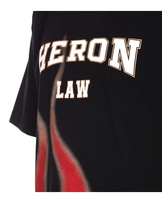 Heron Preston Black Heron Law Flames T-shirt for men