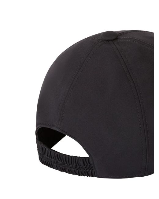 Agnona Black Dark Technical Nylon Twill Baseball Cap With Metal Logo Plate for men