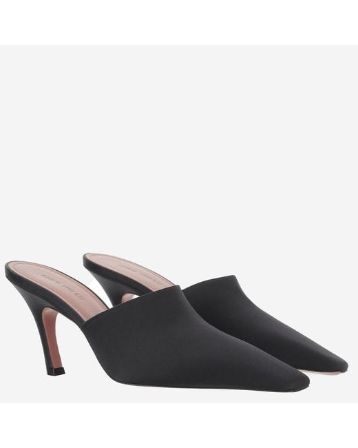 AMINA MUADDI Black Mules Jamie Satin