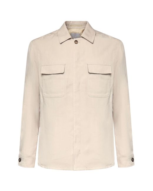 Eleventy Natural Shirts Lyocell Linen for men