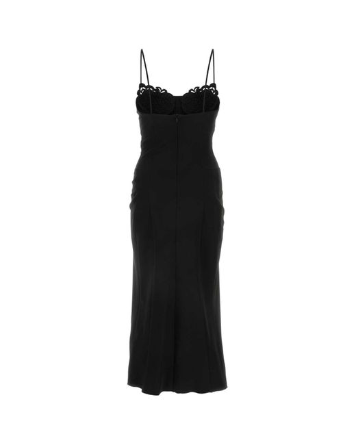 Ermanno Scervino Black Stretch Polyester Dress