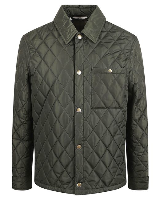 Burberry Green Quilted Down Jacket for men