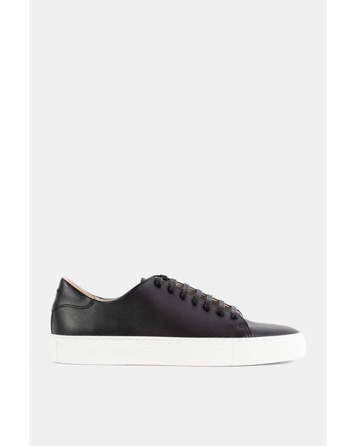 Brightway Black Smooth Leather Sneakers With Sole