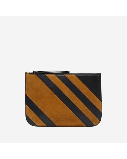 Phoebe Philo Black Pocket Pouch Calf And Suede Leather Clutch Bags