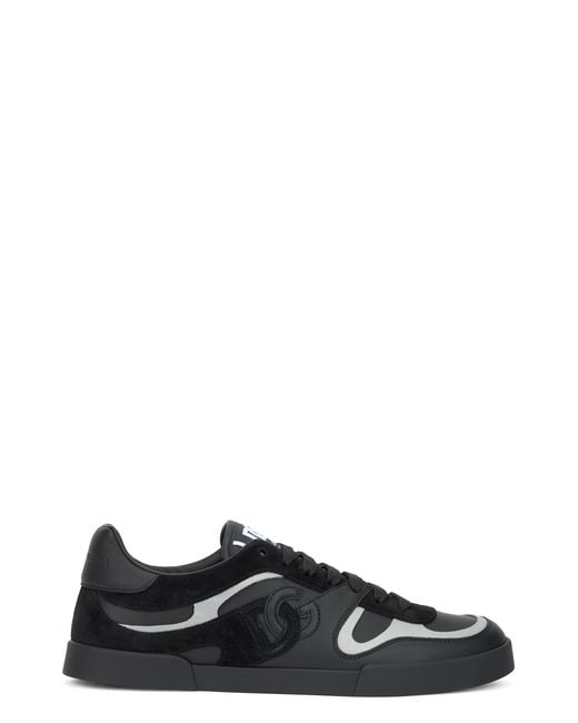Dolce & Gabbana Black Trainers With Logo Calfskin for men