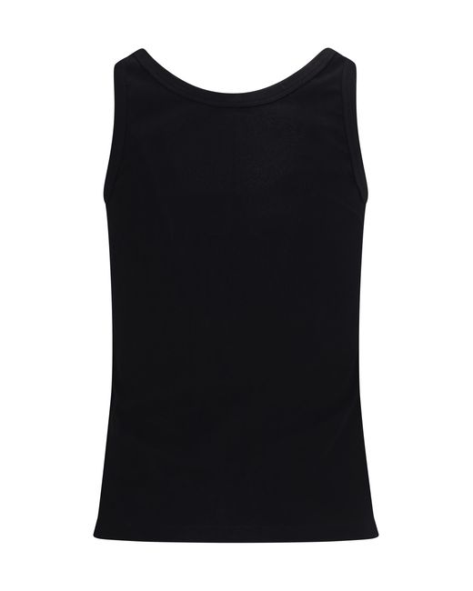 Versace Black Tank Top Cotton Rib Stretch Cotton; Elastane