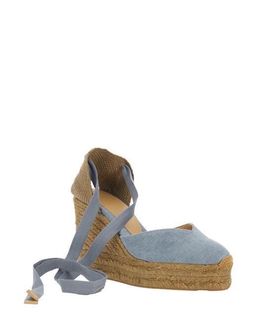 Castaner Blue Chiara Wedges With Rounded Toe And High Heel