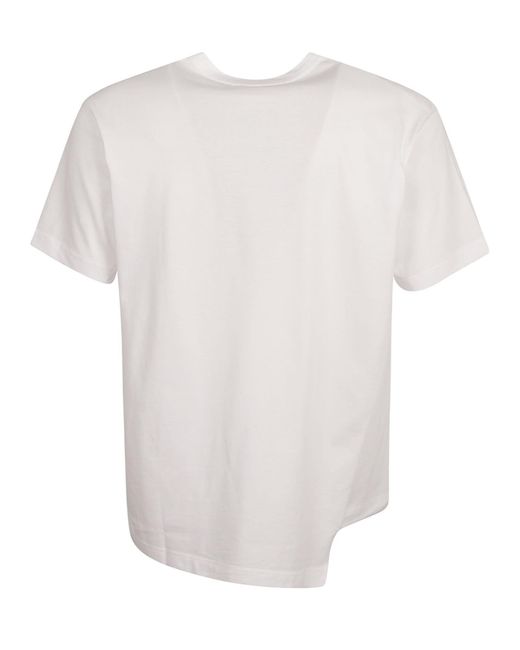Comme des Garçons Asymmetric Logo Patch T-shirt in White for Men | Lyst