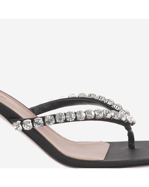 AMINA MUADDI Metallic Satin Sandals Gigi