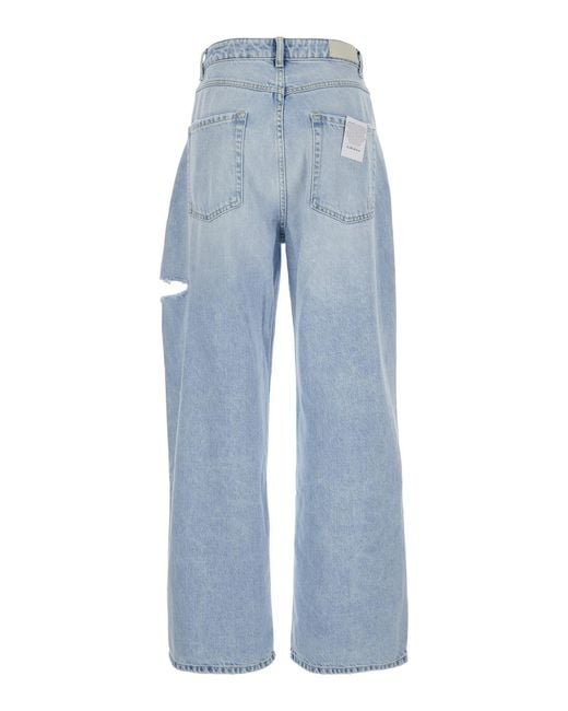 ICON DENIM Blue Wide-Leg Jeans Poppy Cotton