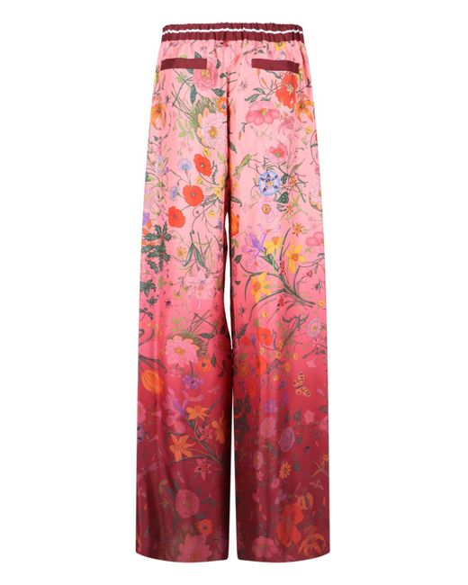 Gucci Red Silk Pants With Bow