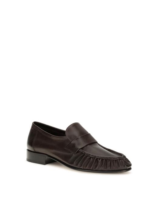 The Row White Soft Suede Loafers