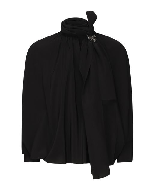 Max Mara Black Loose-Fit Pure Silk Blouse