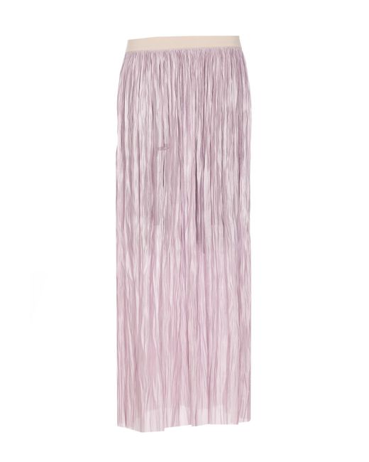 Roberto Collina Pink Reversible Pleated Long Skirt
