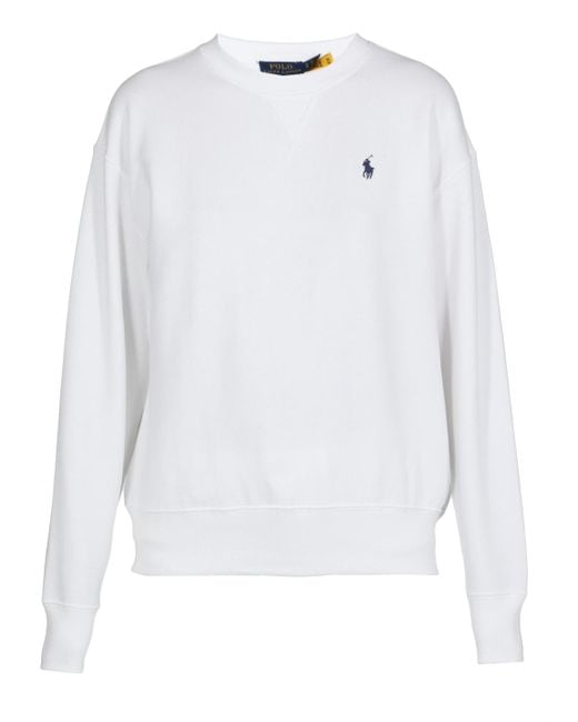 Polo Ralph Lauren White Blend Cotton Sweatshirt