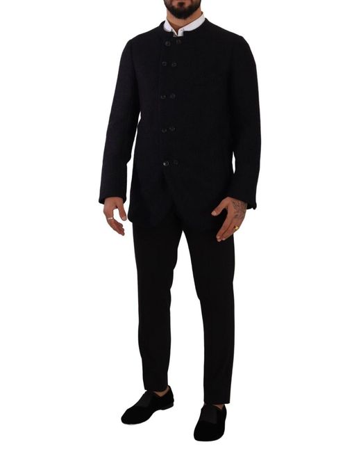 Dolce & Gabbana Black Gray Alpaca Button Down Men Coat Jacket for men