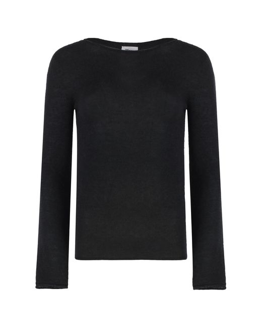 THE (Alphabet) Black Pullover Silk-Cashmere