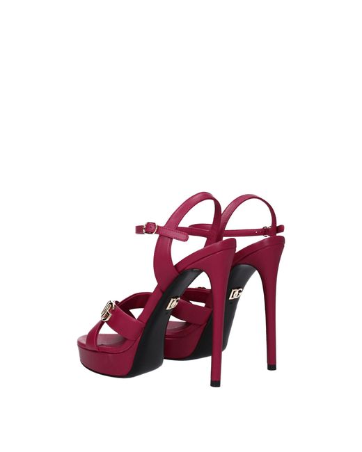 Dolce & Gabbana Purple Platform Heel Logo Sandals