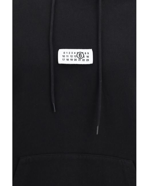 MM6 by Maison Margiela Black Cotton Hoodie Sweatshirts for men