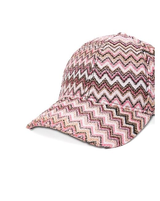 Missoni Pink Zig Zag Print Baseball Cap