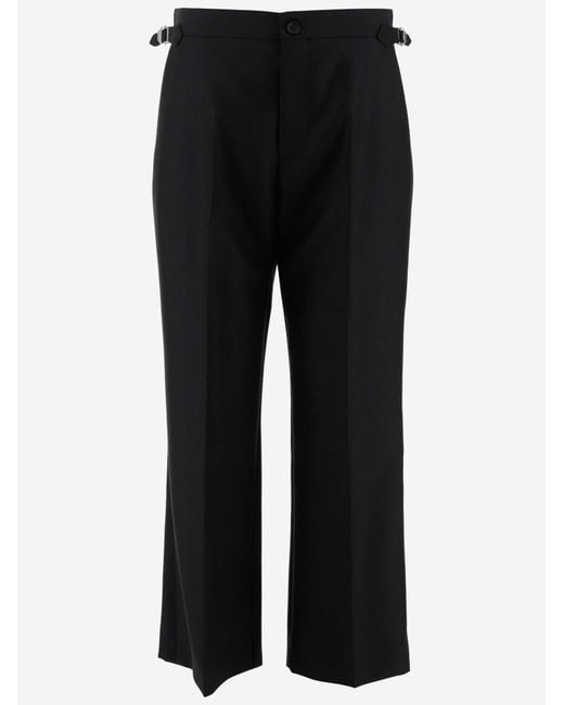 Balenciaga Black Pants Wool-Blend Trousers