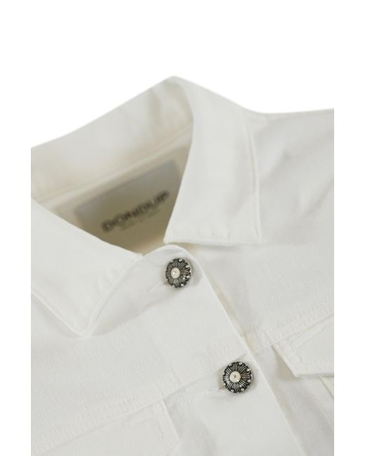 Dondup White Slim Fit Denim Jacket