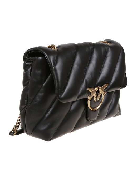 Pinko Black Love Puff Big Cl Sheep Nappa