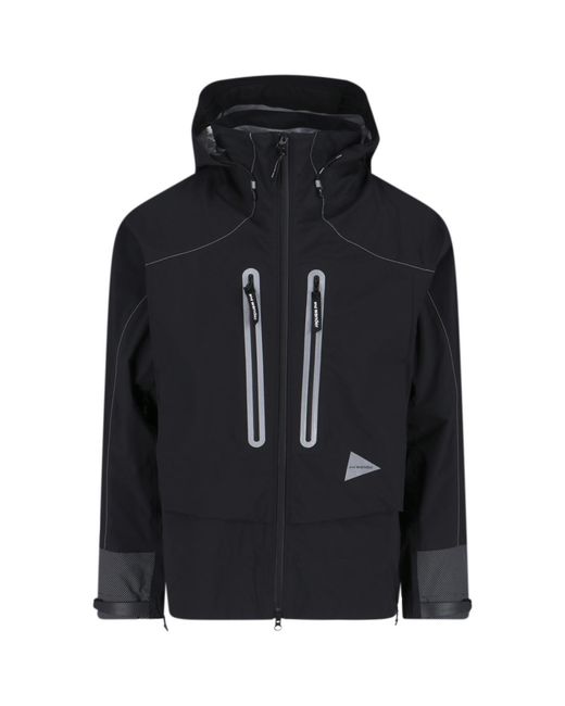And Wander Black Jackets Nylon for men