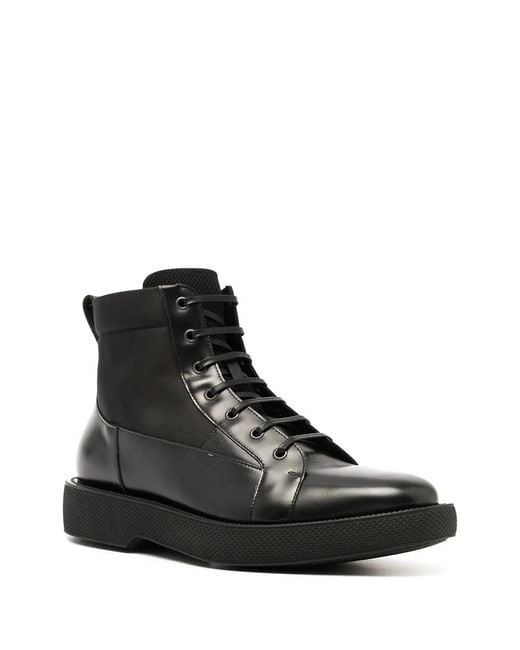 Ferragamo Black Ferragamo Paul Lace-Up Ankle Boots for men