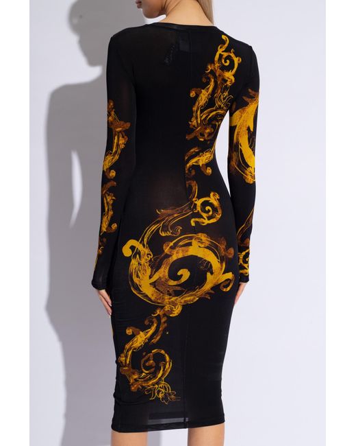 Versace Black Dress With Long Sleeves