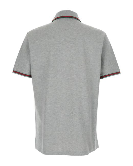 Gucci Gray Polo Shirt Wool Blend Mohair T-Shirts for men
