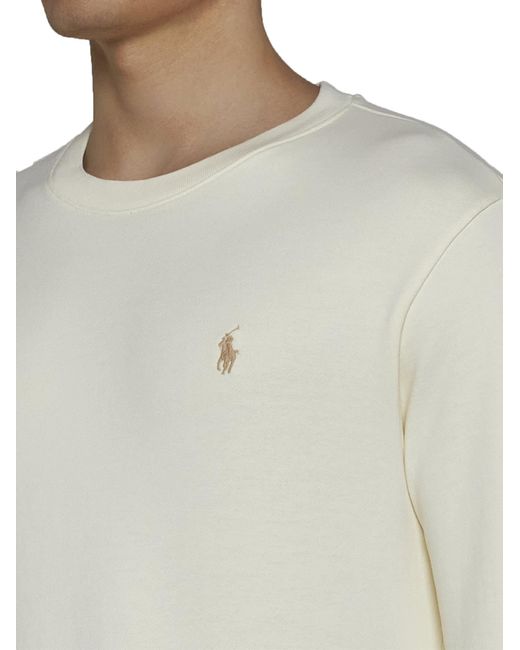 Polo Ralph Lauren White Crew Neck Sweatshirt Clothing for men