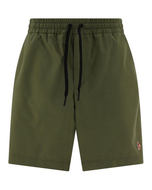 3 MONCLER GRENOBLE Green Gore-Tex Shorts for men