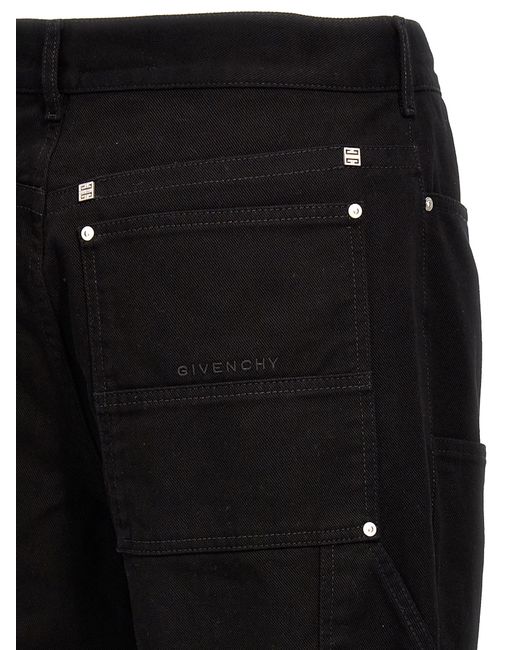 Givenchy Black Zip Off Carpenter Jeans for men