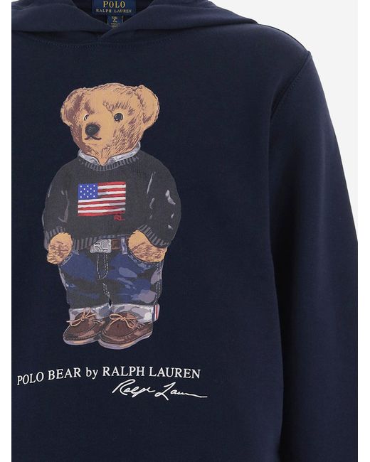 Polo Ralph Lauren Blue Sweatshirt Polo Bear Cotton-Blend Hoods & Sweatshirts for men