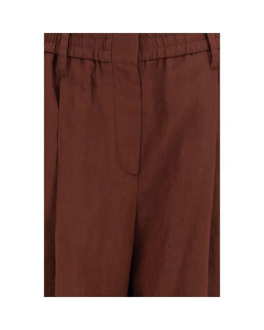 Brunello Cucinelli Brown Cotton Casual Pants