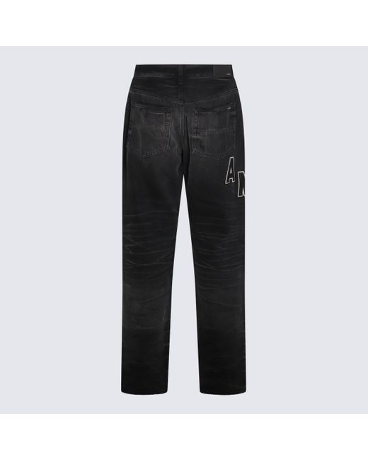 Amiri Black Denim Logo Patch Jeans for men