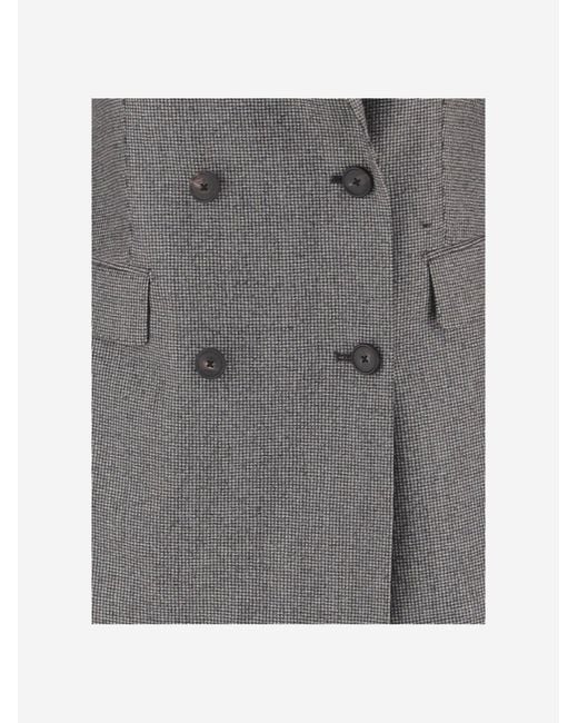 Tagliatore Gray Wool Double-Breasted Jacket