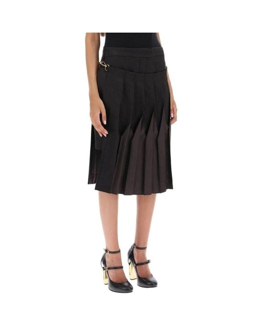 Fendi Black Cotton And Silk Washed Skirt