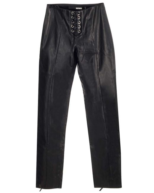 ROTATE BIRGER CHRISTENSEN Blue Leather Trousers