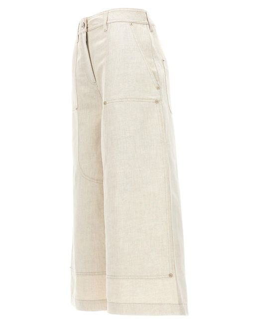 Loewe White Cropped Workwear Trousers