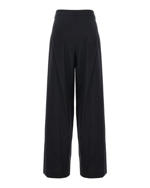 Le Plain Blue Stretch Cotton Blend Trousers For