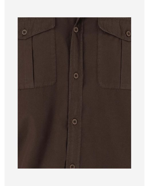 Emporio Armani Brown Cotton Shirt for men
