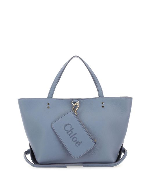 Chloé Blue Sense Small East West Leather Tote